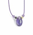 AnnS violette Seidenkette mit Amethyst, Spinell, vergoldet