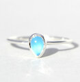 Campur Schmuck Ring Cabochon-Tropfen Chalcedon, silber