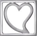 DUR vari Einleger Heart, silber, square S