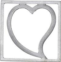 DUR vari Einleger Heart, silber, square M