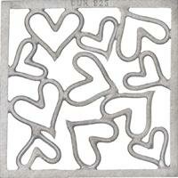 DUR vari Einleger Hearts, silber, square M