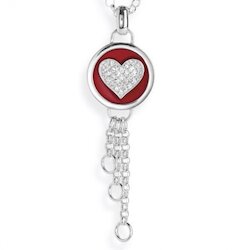 Heartbreaker Schmuck Kette für Charms, rot mit Herz/Zirkonia, 3 Kettchen