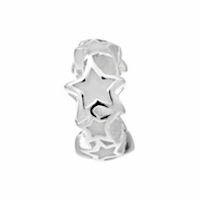 Lovelinks Bead Bright Star, Silber/Emaille, creme-weiß