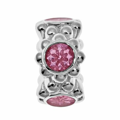 Lovelinks Bead Pink Daisy, Gänseblümchen Emaille, rosa