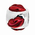 Lovelinks Bead Sweet Lips, roter Mund Emaille