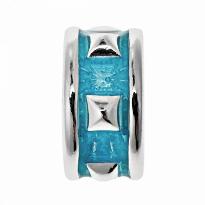 Lovelinks Bead Blue Pyramid, Viereck Emaille hellblau