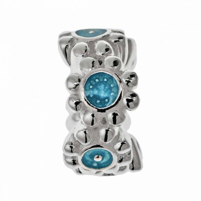 Lovelinks Bead Wild Flowers, Blümchen Emaille hellblau