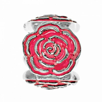 Lovelinks Bead English Rose, Rose Emaille rosa