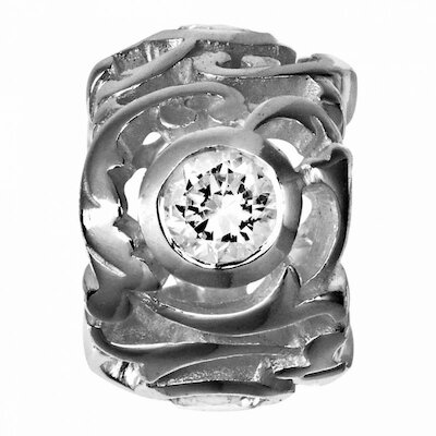 Lovelinks Bead Rose Baroque, Blüten, Zirkonia, Silber