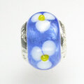 Muranoglas blau Blume 