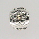 Silber Blume mit 14kt Gold 