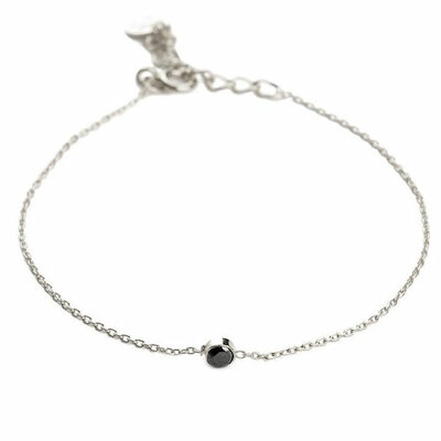 Muja Juma Armband schwarzer Onyx rund, silber