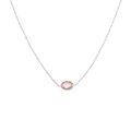 Muja Juma Kette Pink Chalcedon oval quer, Silber