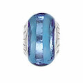 Petite Muranoglas jeansblau Streifen