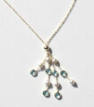 Collier 14kt Gold mit Blautopas und Perle