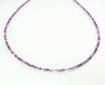 Collier Amethyst mit Silberperlen