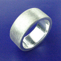 sim Schmuck Ring Classic, eisgekratzt, Silber